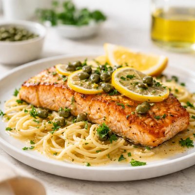 Salmon piccata