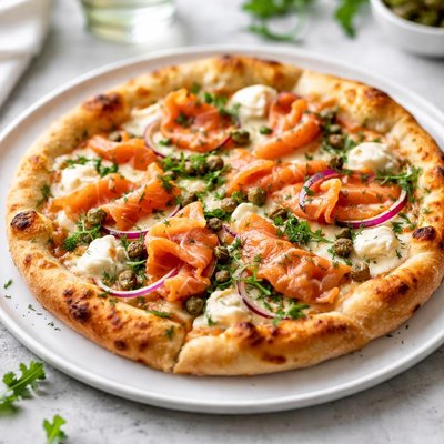 Salmon pizza