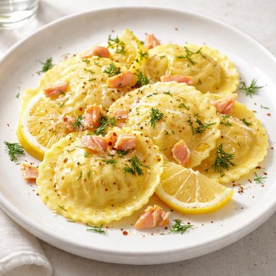 Ravioli de salmón