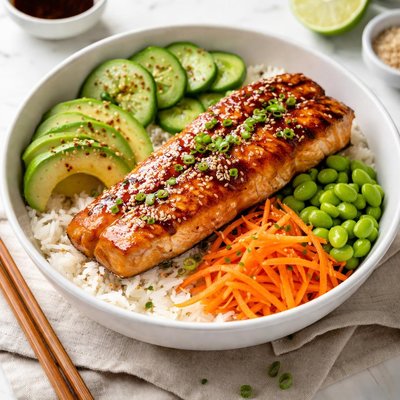 Salmon rice bowl