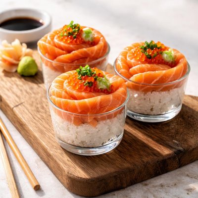 Salmon sashimi cup