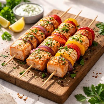 Salmon skewers