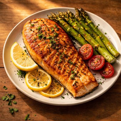 Salmon steak grilled fillet