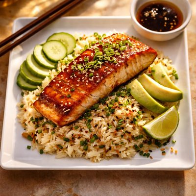 Salmon sticky rice