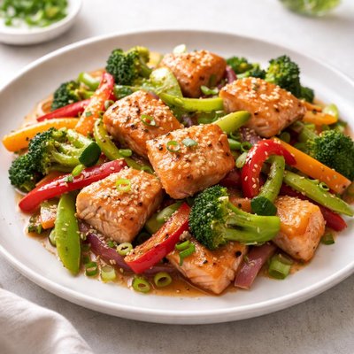 Salmon stirfry
