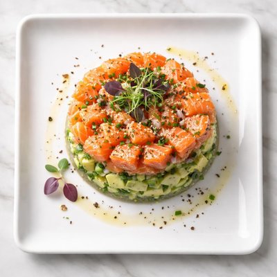 鮭魚他他牛油果