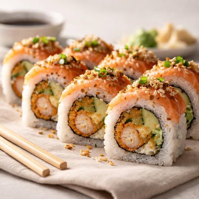 Lachs Tempura Sushi Rolle