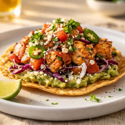 Salmon tostada