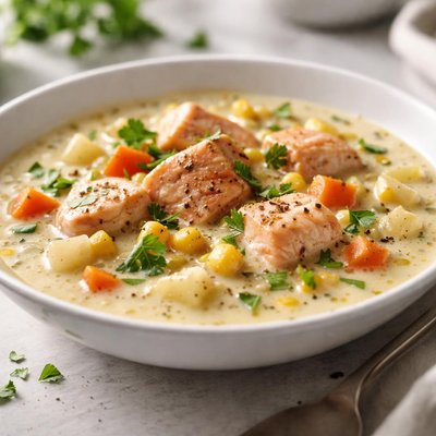 Salmon vegetable chowder