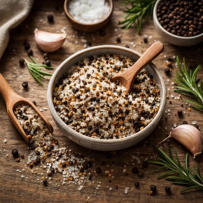 Salt and black pepper seasoning