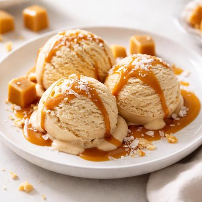 Salt caramel ice-cream