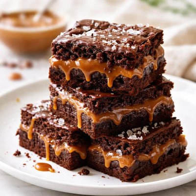 Salted caramel brownie