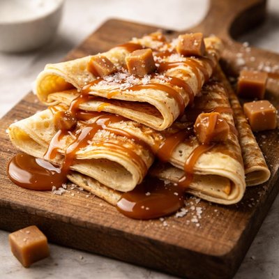 Salted caramel crepe