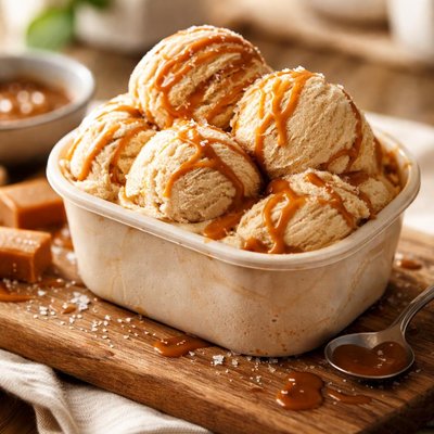 Salted caramel gelato