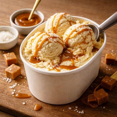 Salted caramel lactate ice cream