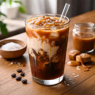 Salted caramel non-dairy cold brew