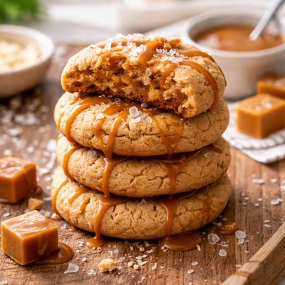 Salted caramel protein cookie