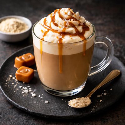 Salted caramel protein latte