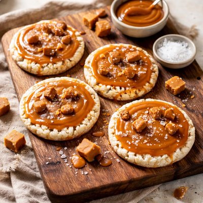 Salted caramel rice cakes