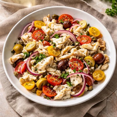 Salted cod fish salad