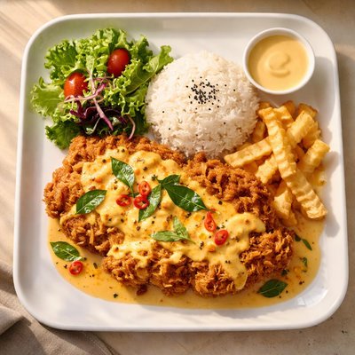 Salted egg chicken chop
