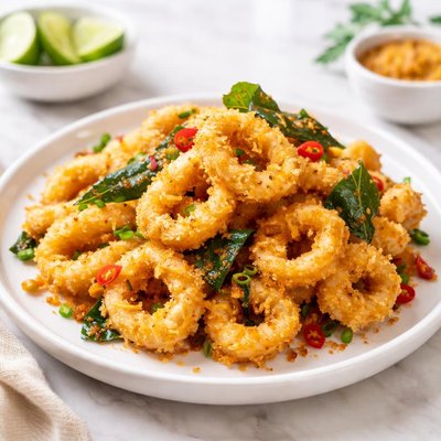 Salted egg fried squid