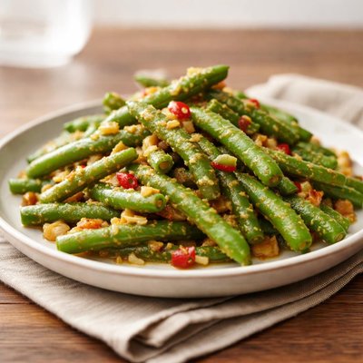 Salted egg yolk string beans