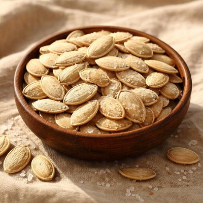 Salted pumpkin seeds in shell