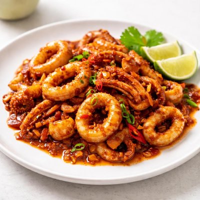 Calamar en salsa de sambal