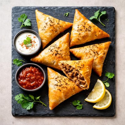 Sambosa with groud beef