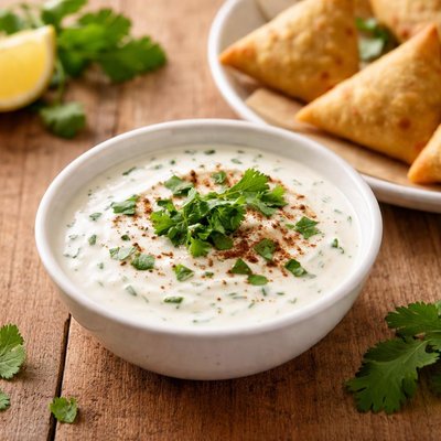 Samosa yogurt sauce