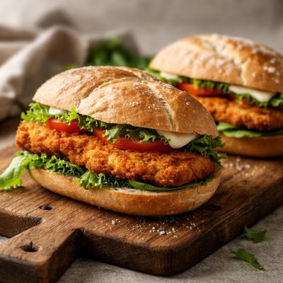 Sandes de panado de frango
