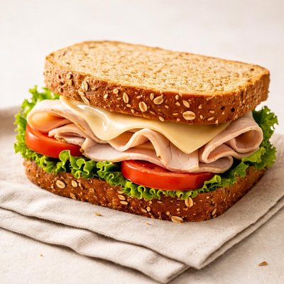 Sandwich de pavo y queso integral