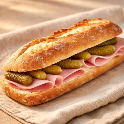 Sandwich jambon beurre cornichon