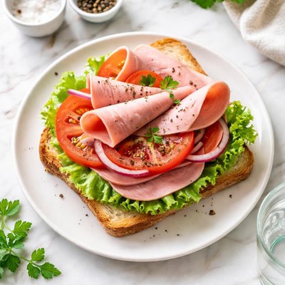 Sándwich de mortadela y tomate