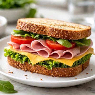 Sandwich with cheese and ham