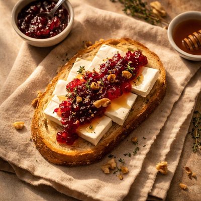 Sandwich with cheese and jam