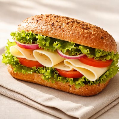 ساندويتش بالجبن والسلطة