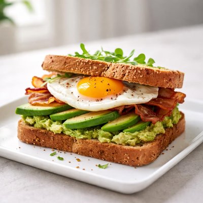 Sandwich with egg and avocado