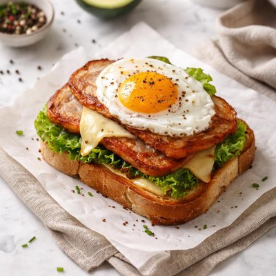 Sandwich with egg and spam