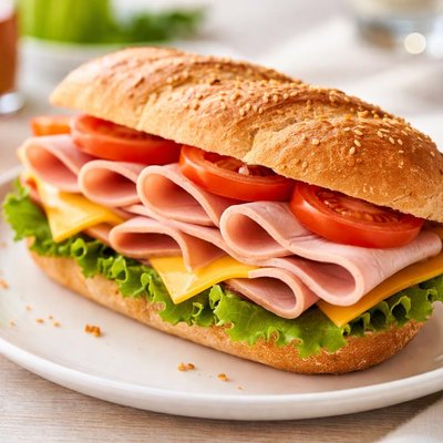 Sandwich with ham and cheese