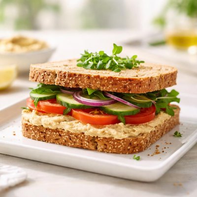 Sandwich with hummus