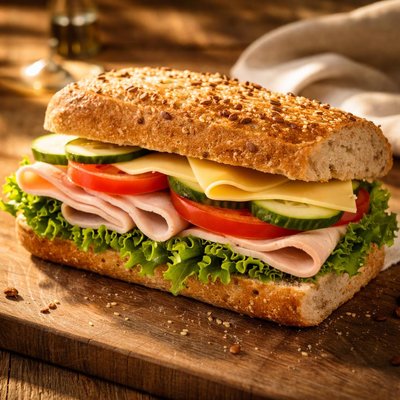 Sandwich with light cheese