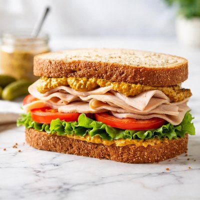 Sandwich with mustard