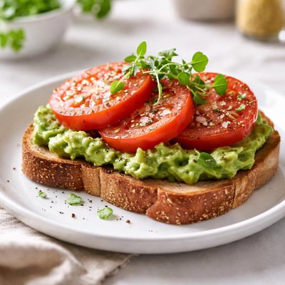 Sandwich with tomato and avocado