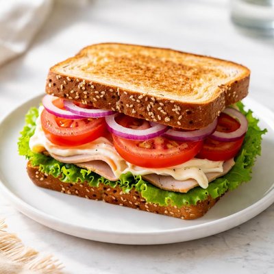 Sandwich with tomato and onion