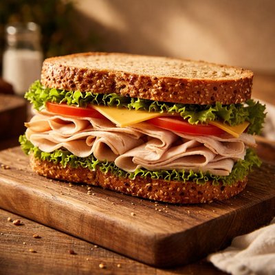 Sandwich with turkey and cheese