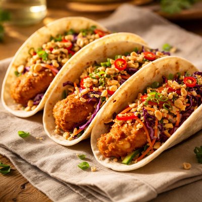 Sanghai taco with fried chicken