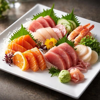 Sashimi with various fish