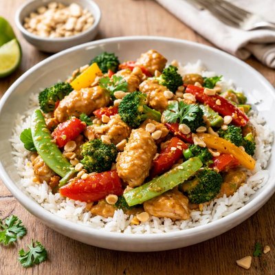 Satay chicken stir fry